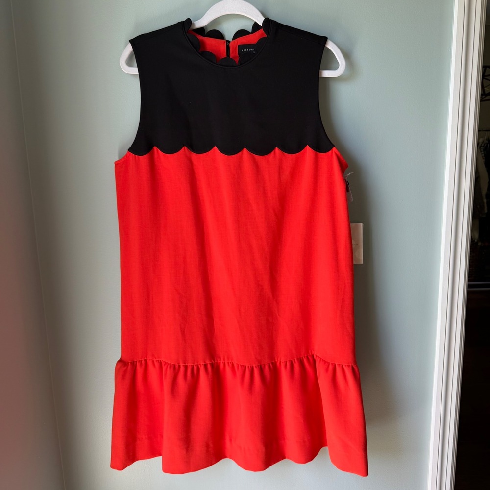 NEW‎ Victoria Beckham for Target Drop Waist Dress Red Black Size Large NWT